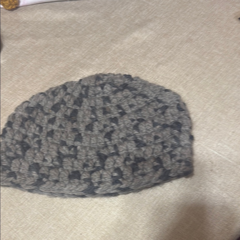 (SALE) Men’s Gray&blue xtra thick Crocheted Beanie- super warm